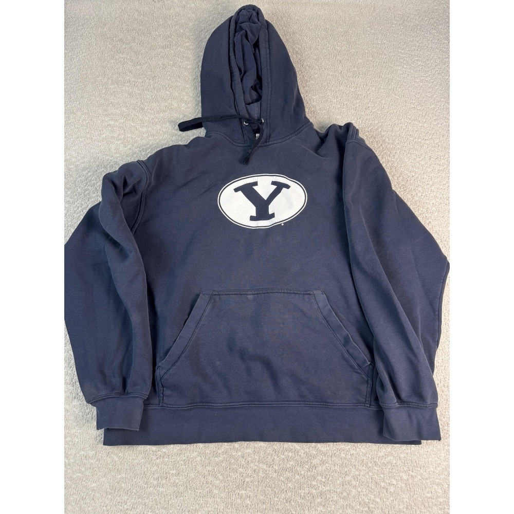 BYU Cougars Hoodie Sweatshirt‎ Mens XL Navy Blue NCAA College Gear for Sports